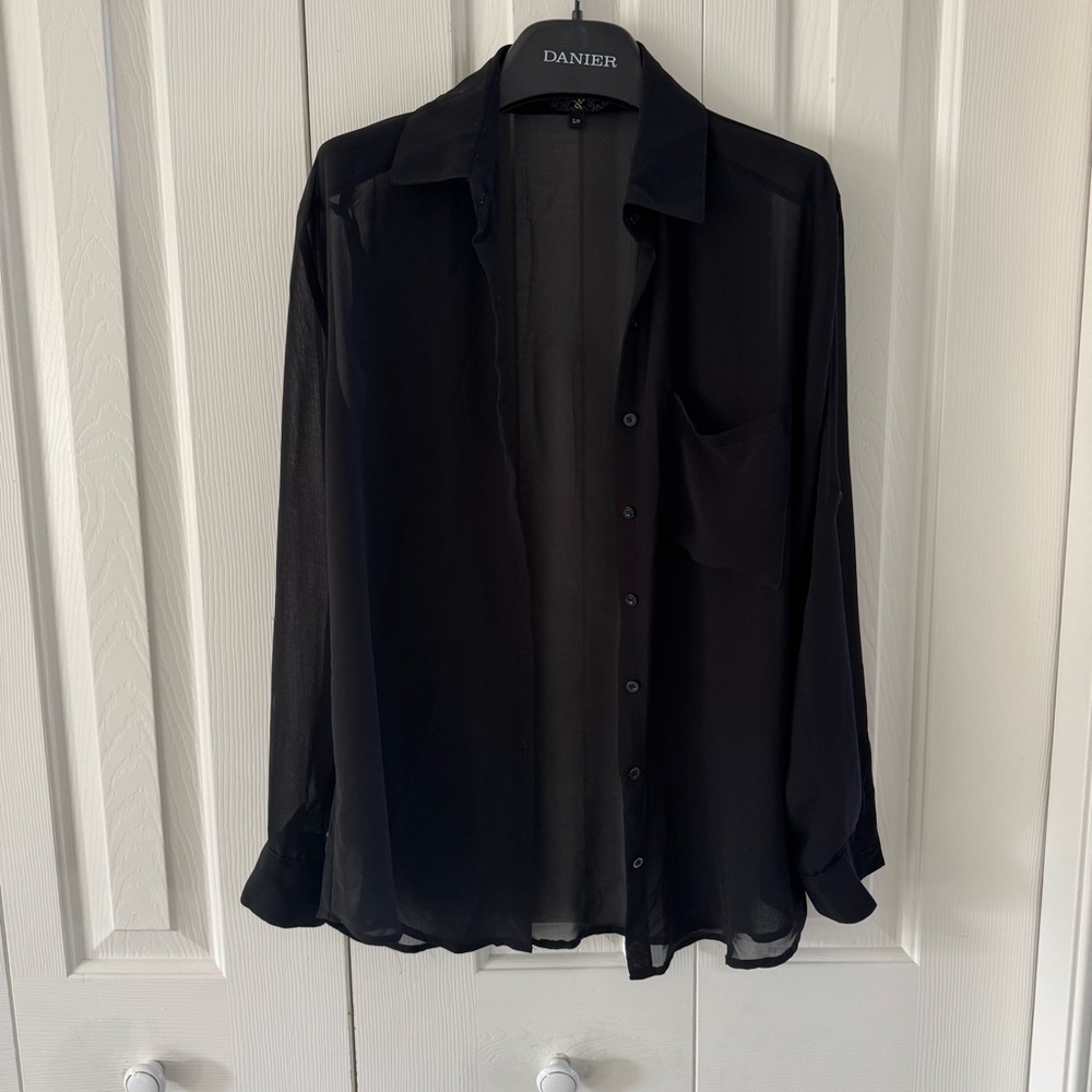 Sheer black dress shirt